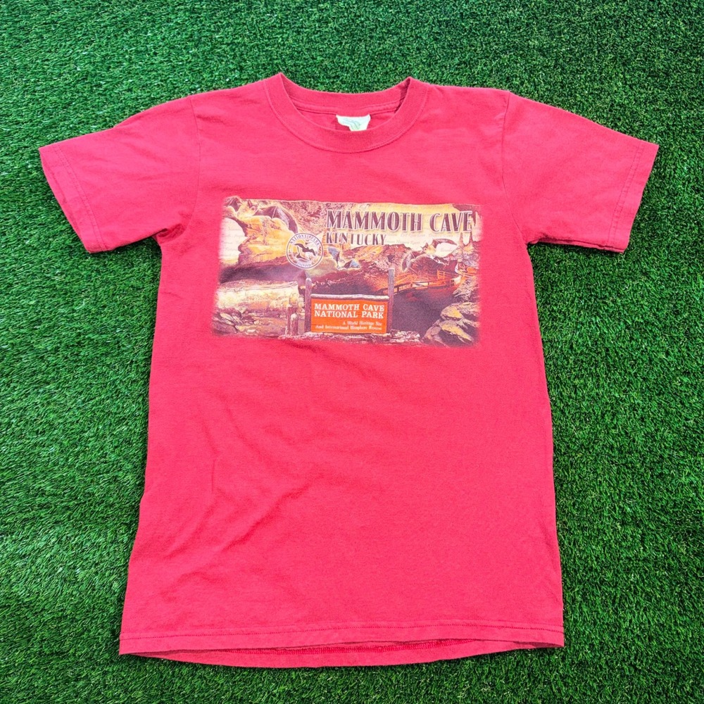 Vintage Mammoth Cave National Park Kentucky Graphic T-Shirt Red Small